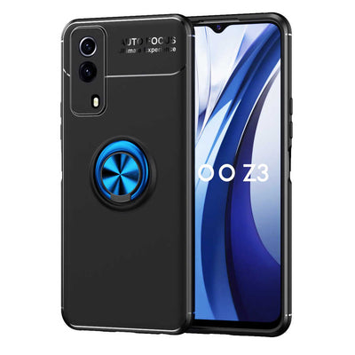 Vivo Y53S 4G Kılıf Zore Ravel Silikon Kapak Siyah-Mavi