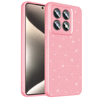 Xiaomi 14T Kılıf Kamera Korumalı Simli Lüks Zore Koton Kapak Açık Pembe