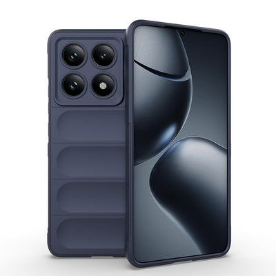 Xiaomi 14T Pro Kılıf Esnek TPU Oyuklu Arka Yüzey Tasarımlı Zore Etnik Silikon Kapak Lacivert