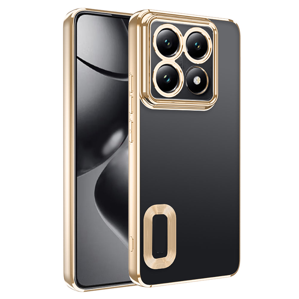 Xiaomi 14T Pro Kılıf Kamera Korumalı Logo Gösteren Zore Omega Kapak Rose Gold