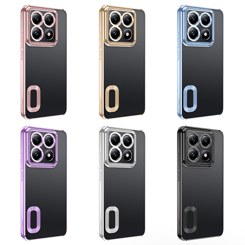 Xiaomi 14T Pro Kılıf Kamera Korumalı Logo Gösteren Zore Omega Kapak Rose Gold