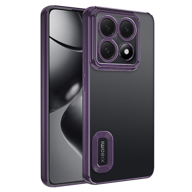 Xiaomi 14T Pro Kılıf Kamera Korumalı Logo Gösteren Zore Omega Kapak Derin Mor
