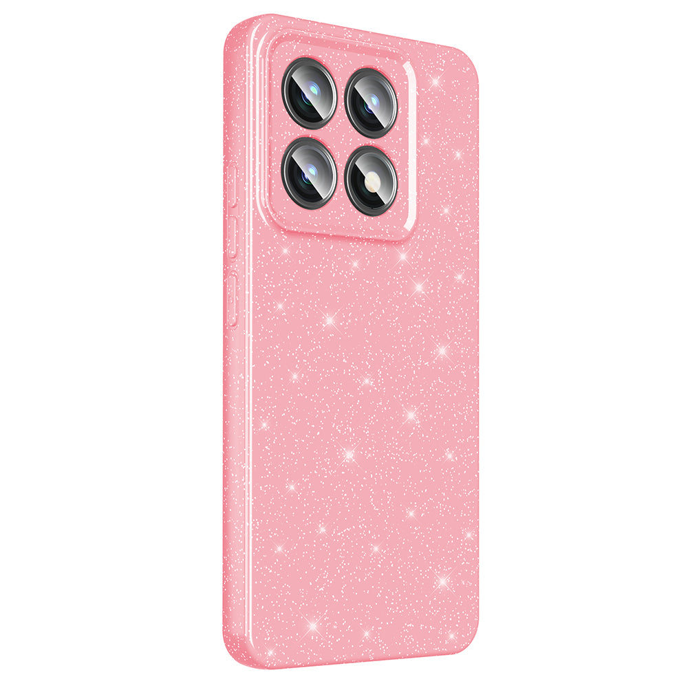 Xiaomi 14T Pro Kılıf Kamera Korumalı Simli Lüks Zore Koton Kapak Açık Pembe