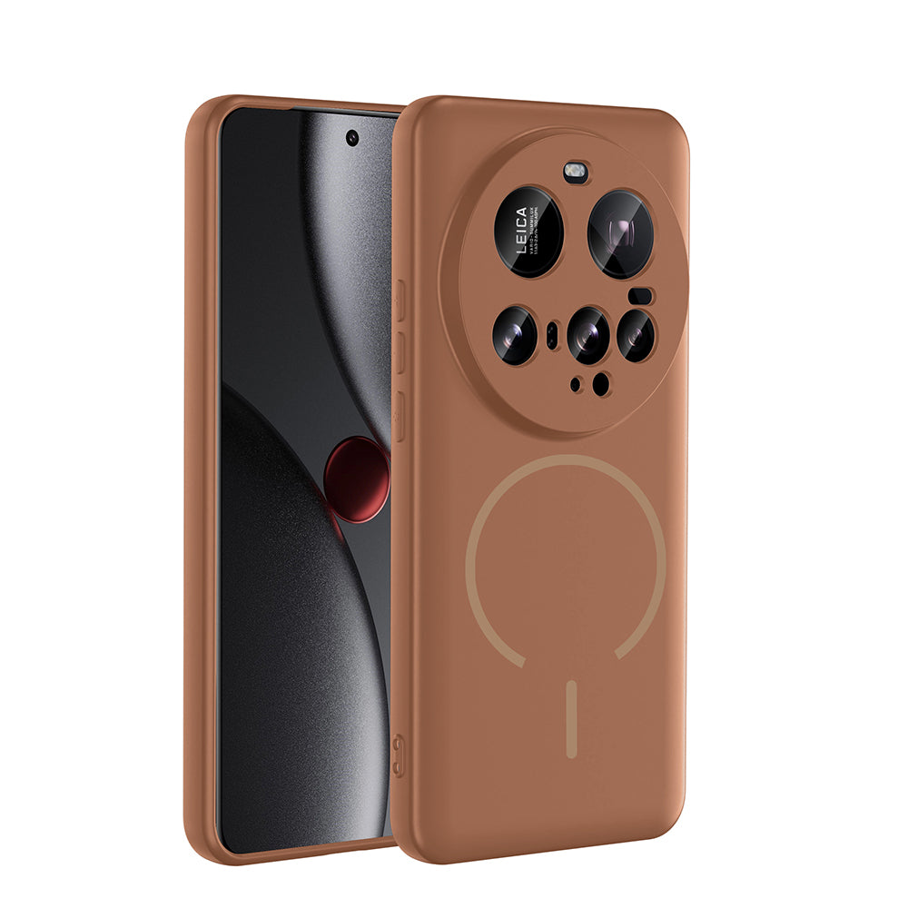 Xiaomi 15 Ultra Kılıf M-safe Şarj Özellikli Zore Meta Kapak Kahverengi