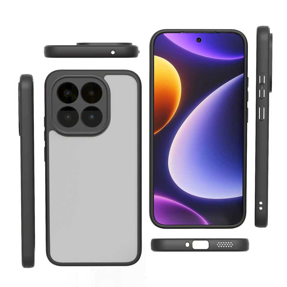 Xiaomi 15T Kılıf Kamera Korumalı Şeffaf Arka Yüzey Zore New Roll Kapak Siyah