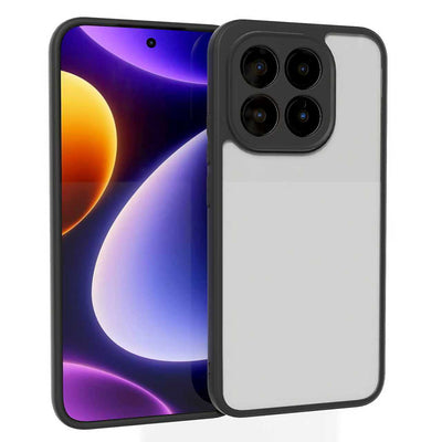 Xiaomi 15T Kılıf Kamera Korumalı Şeffaf Arka Yüzey Zore New Roll Kapak Siyah
