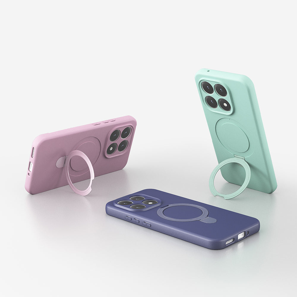 Xiaomi 15T Kılıf M-safe Şarj Özellikli Standlı Zore Samara Kapak Titanyum-Gri