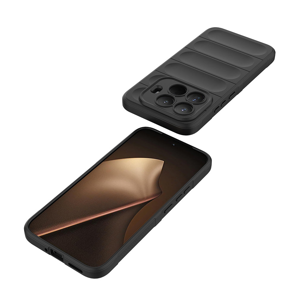 Xiaomi 15T Pro Kılıf Esnek TPU Oyuklu Arka Yüzey Tasarımlı Zore Etnik Silikon Kapak Koyu Yeşil