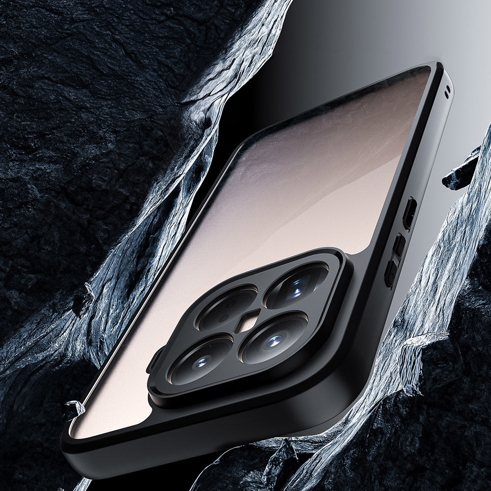 Xiaomi 15T Pro Kılıf Kamera Korumalı Şeffaf Arka Yüzey Zore New Roll Kapak Siyah