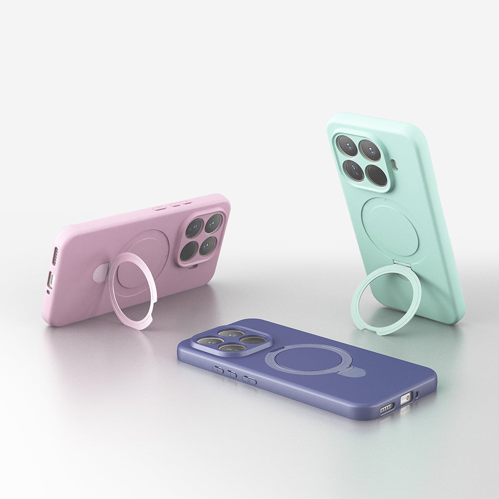 Xiaomi 15T Pro Kılıf M-safe Şarj Özellikli Standlı Zore Samara Kapak Pembe