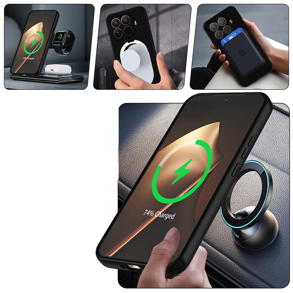 Xiaomi 15T Pro Kılıf M-safe Şarj Özellikli Standlı Zore Samara Kapak Siyah