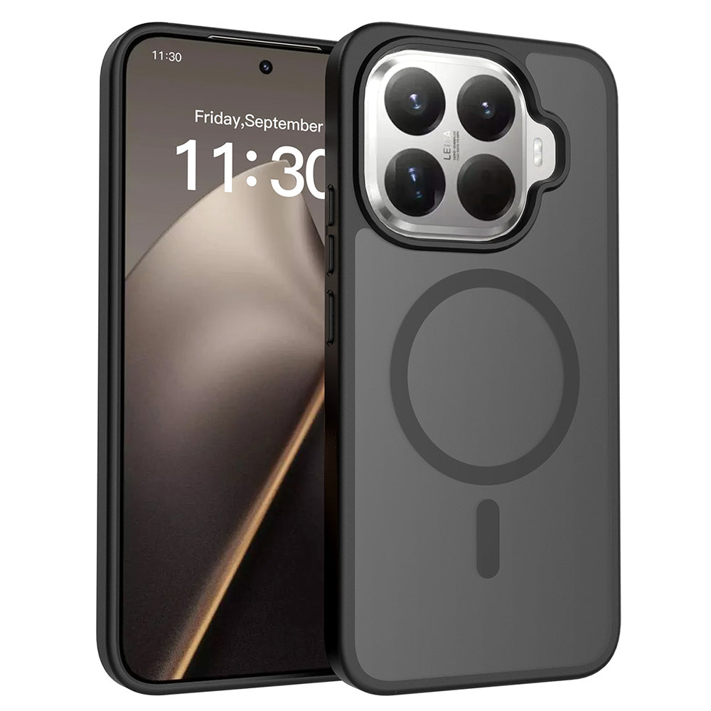 Xiaomi 15T Pro Kılıf Sert PC Arka Yüzey Wireless Şarj Özellikli Zore Flet M-safe Kapak Siyah