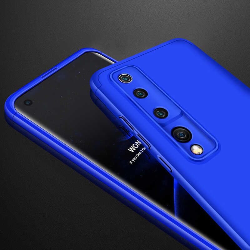 Xiaomi Mi 10 Kılıf Zore Ays Kapak Siyah-Mavi