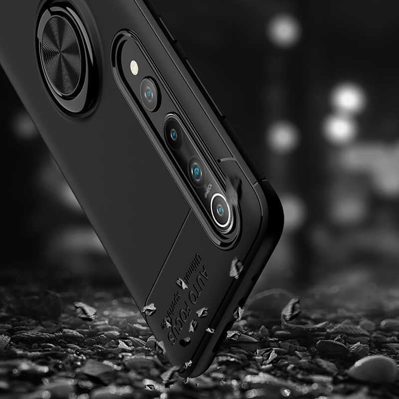 Xiaomi Mi 10 Kılıf Zore Ravel Silikon Kapak Siyah-Rose Gold