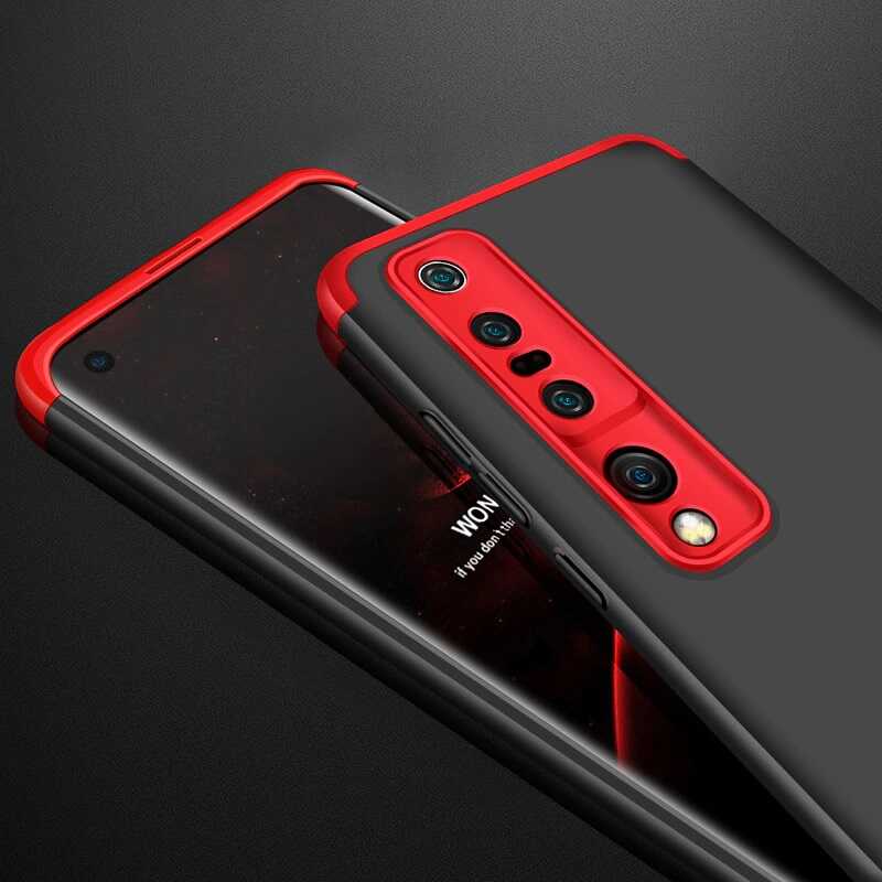 Xiaomi Mi 10 Pro Kılıf Zore Ays Kapak Siyah-Kırmızı