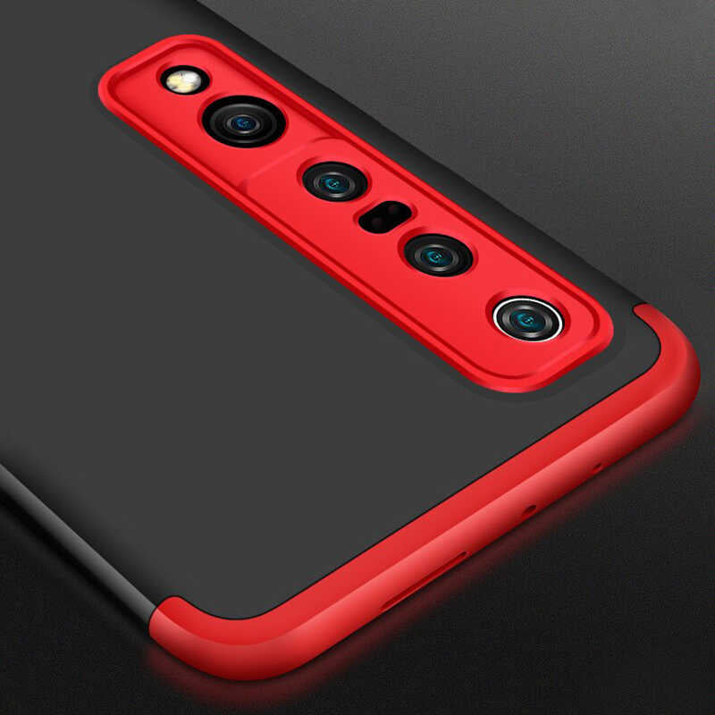 Xiaomi Mi 10 Pro Kılıf Zore Ays Kapak Siyah-Kırmızı