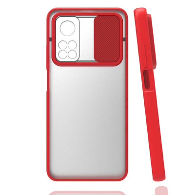 Xiaomi Mi 10T 5G Kılıf Zore Lensi Kapak Kırmızı