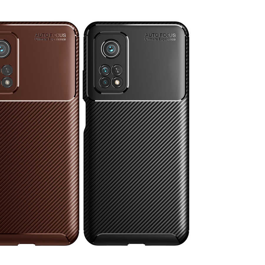 Xiaomi Mi 10T 5G Kılıf Zore Negro Silikon Kapak Kahverengi
