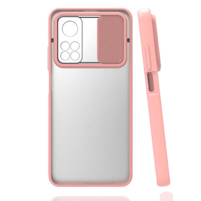 Xiaomi Mi 10T Pro 5G Kılıf Zore Lensi Kapak Pembe Açık