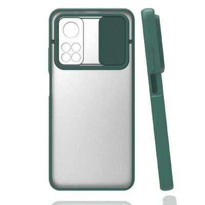 Xiaomi Mi 10T Pro 5G Kılıf Zore Lensi Kapak Koyu Yeşil