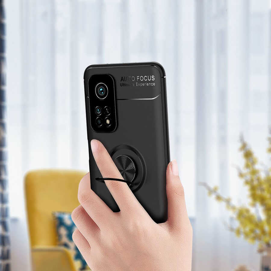 Xiaomi Mi 10T Pro 5G Kılıf Zore Ravel Silikon Kapak Siyah-Mavi