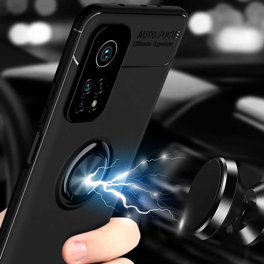 Xiaomi Mi 10T Pro 5G Kılıf Zore Ravel Silikon Kapak Siyah-Rose Gold
