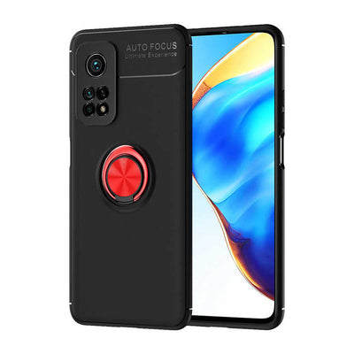 Xiaomi Mi 10T Pro 5G Kılıf Zore Ravel Silikon Kapak Siyah-Kırmızı