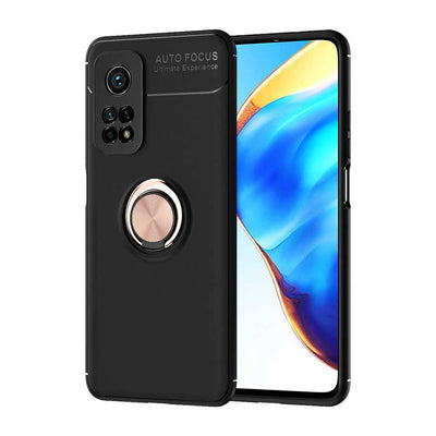 Xiaomi Mi 10T Pro 5G Kılıf Zore Ravel Silikon Kapak Siyah-Rose Gold