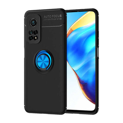 Xiaomi Mi 10T Pro 5G Kılıf Zore Ravel Silikon Kapak Siyah-Mavi