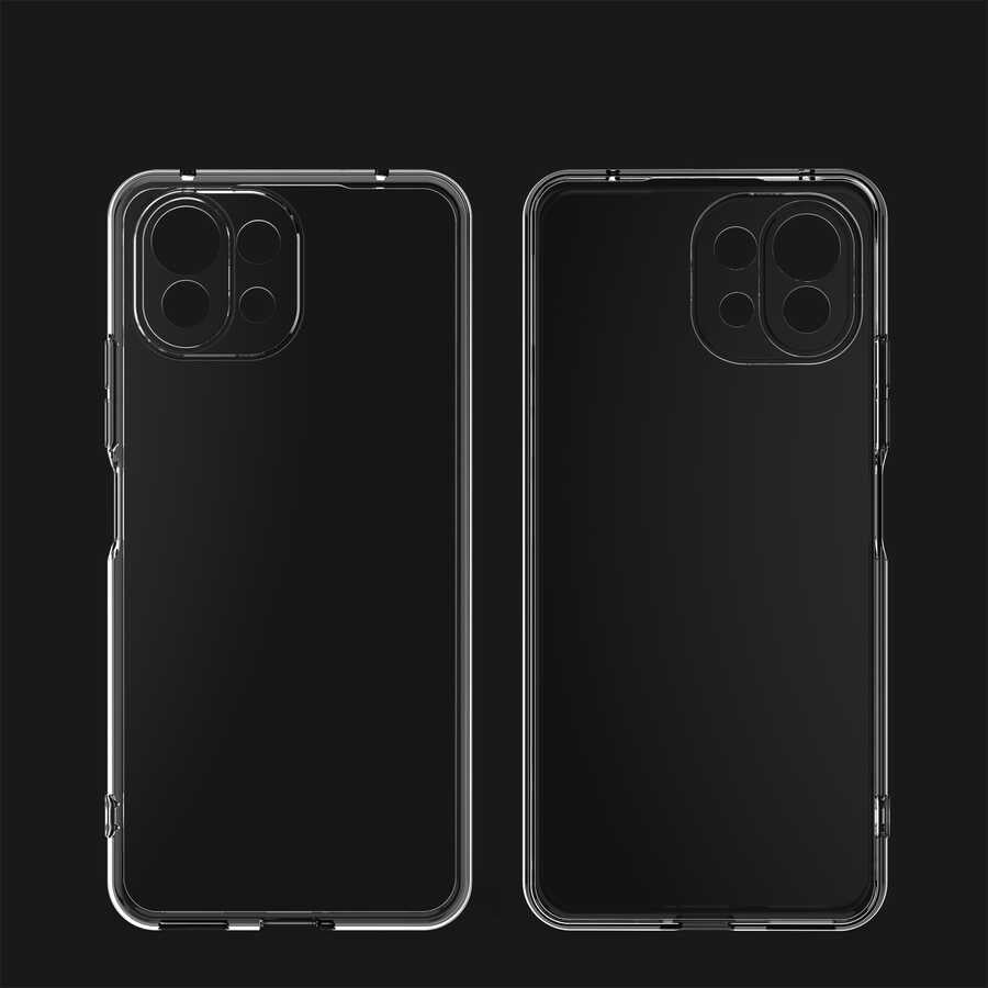 Xiaomi Mi 11 Kılıf Zore Kamera Korumalı Süper Silikon Kapak Renksiz
