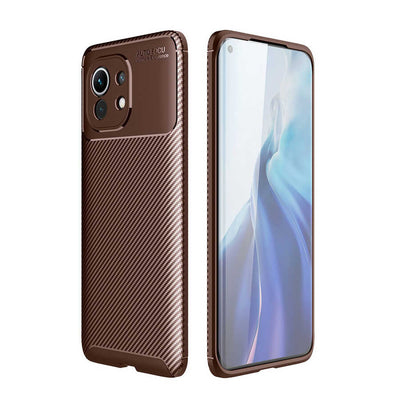 Xiaomi Mi 11 Kılıf Zore Negro Silikon Kapak Kahverengi