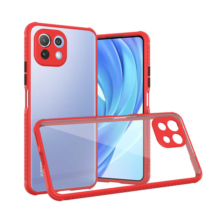 Xiaomi Mi 11 Lite Kılıf Zore Kaff Kapak Kırmızı