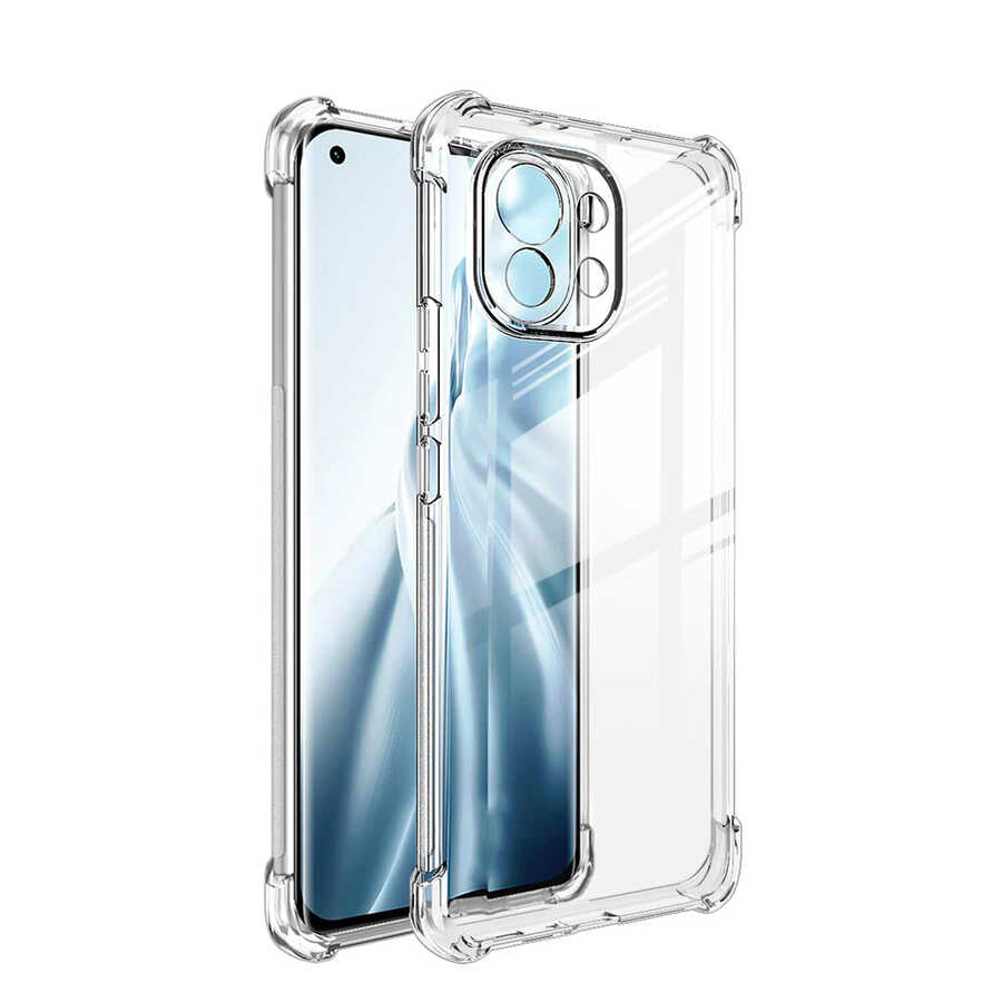 Xiaomi Mi 11 Lite Kılıf Zore Kamera Korumalı Nitro Anti Shock Silikon Renksiz