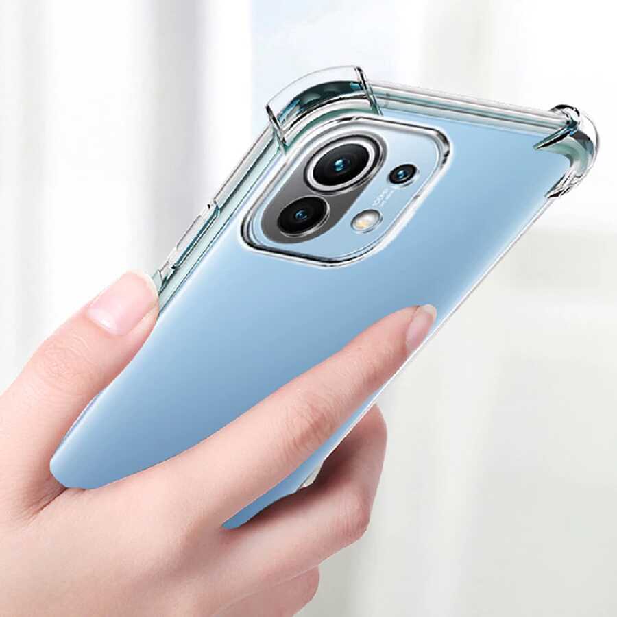 Xiaomi Mi 11 Lite Kılıf Zore Kamera Korumalı Nitro Anti Shock Silikon Renksiz