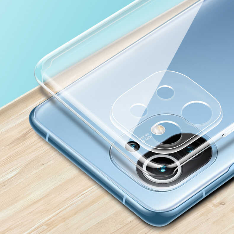 Xiaomi Mi 11 Lite Kılıf Zore Kamera Korumalı Süper Silikon Kapak Renksiz