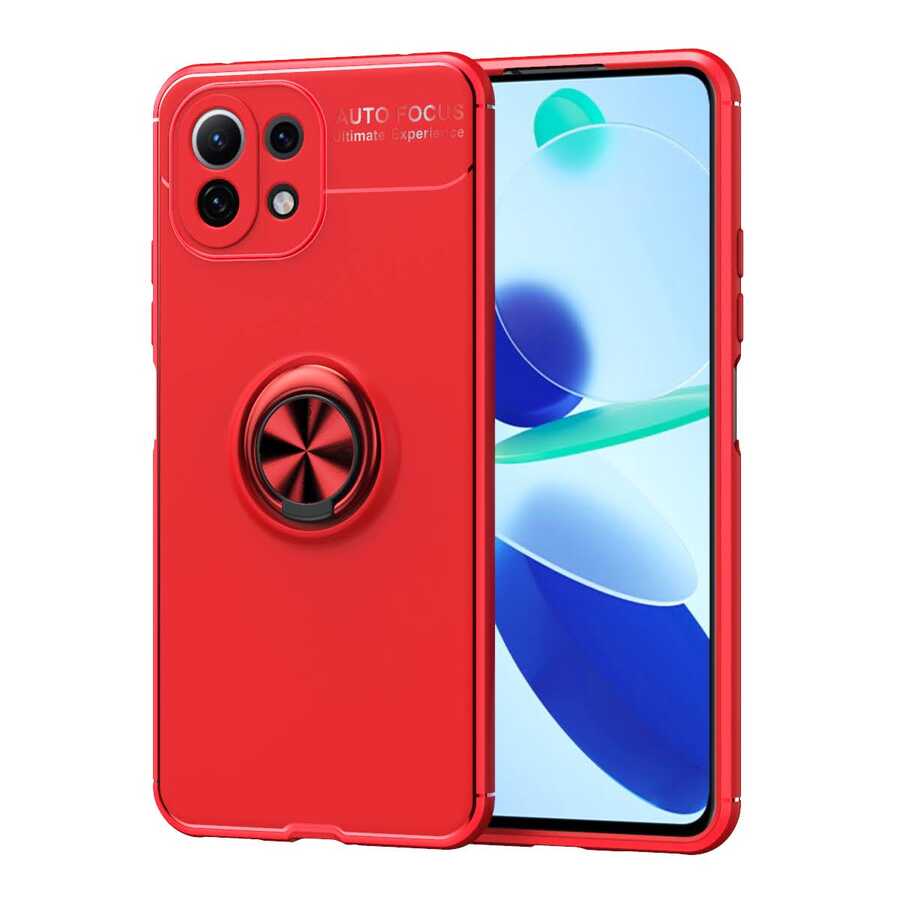 Xiaomi Mi 11 Lite Kılıf Zore Ravel Silikon Kapak Kırmızı