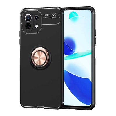 Xiaomi Mi 11 Lite Kılıf Zore Ravel Silikon Kapak Siyah-Rose Gold