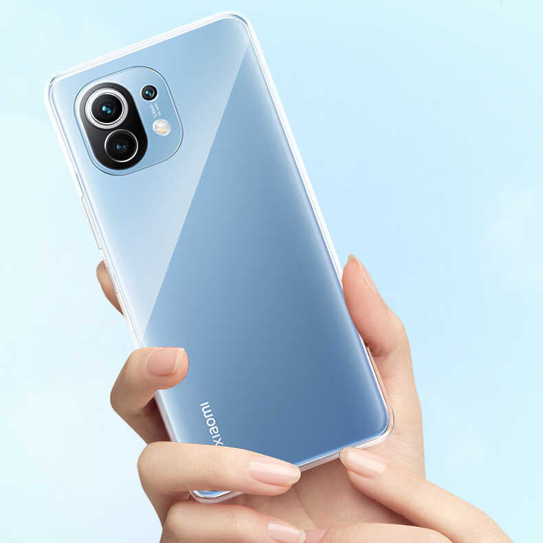 Xiaomi Mi 11 Lite Kılıf Zore Süper Silikon Kapak Renksiz
