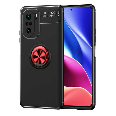Xiaomi Mi 11İ Kılıf Zore Ravel Silikon Kapak Siyah-Kırmızı
