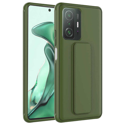 Xiaomi Mi 11T 5G Kılıf Zore Qstand Kapak Koyu Yeşil