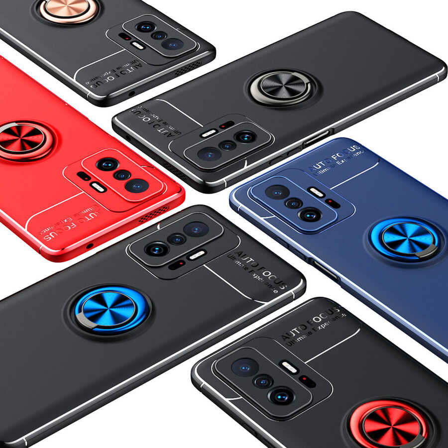 Xiaomi Mi 11T 5G Kılıf Zore Ravel Silikon Kapak Siyah-Mavi