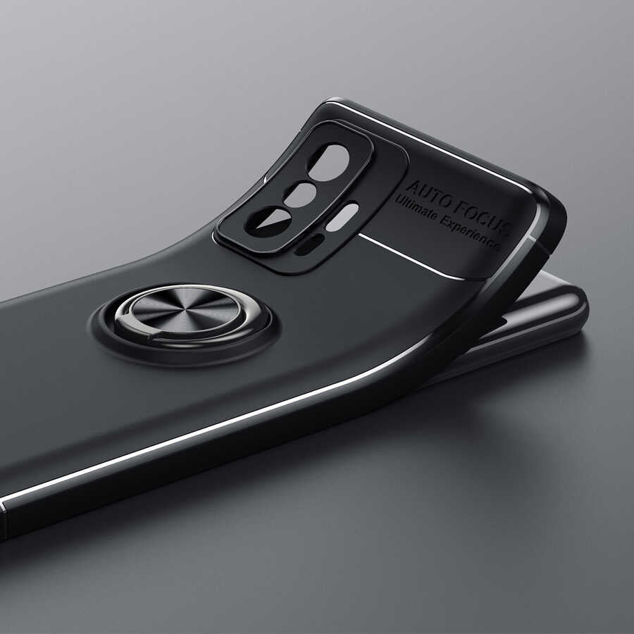 Xiaomi Mi 11T 5G Kılıf Zore Ravel Silikon Kapak Siyah-Kırmızı