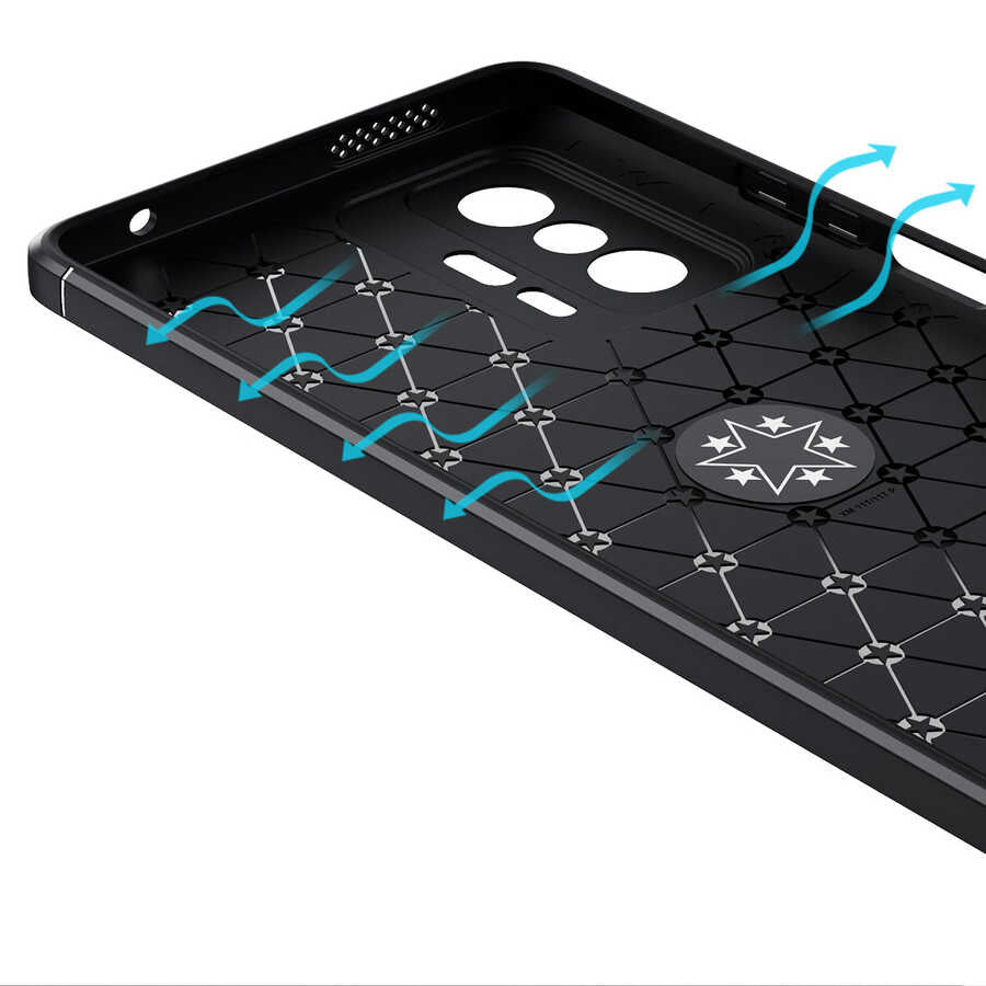Xiaomi Mi 11T 5G Kılıf Zore Ravel Silikon Kapak Siyah-Mavi