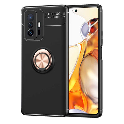 Xiaomi Mi 11T 5G Kılıf Zore Ravel Silikon Kapak Siyah-Rose Gold
