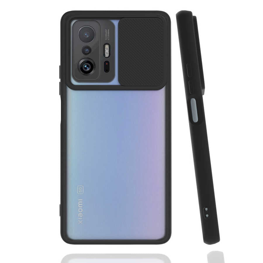 Xiaomi Mi 11T Pro 5G Kılıf Zore Lensi Kapak Siyah