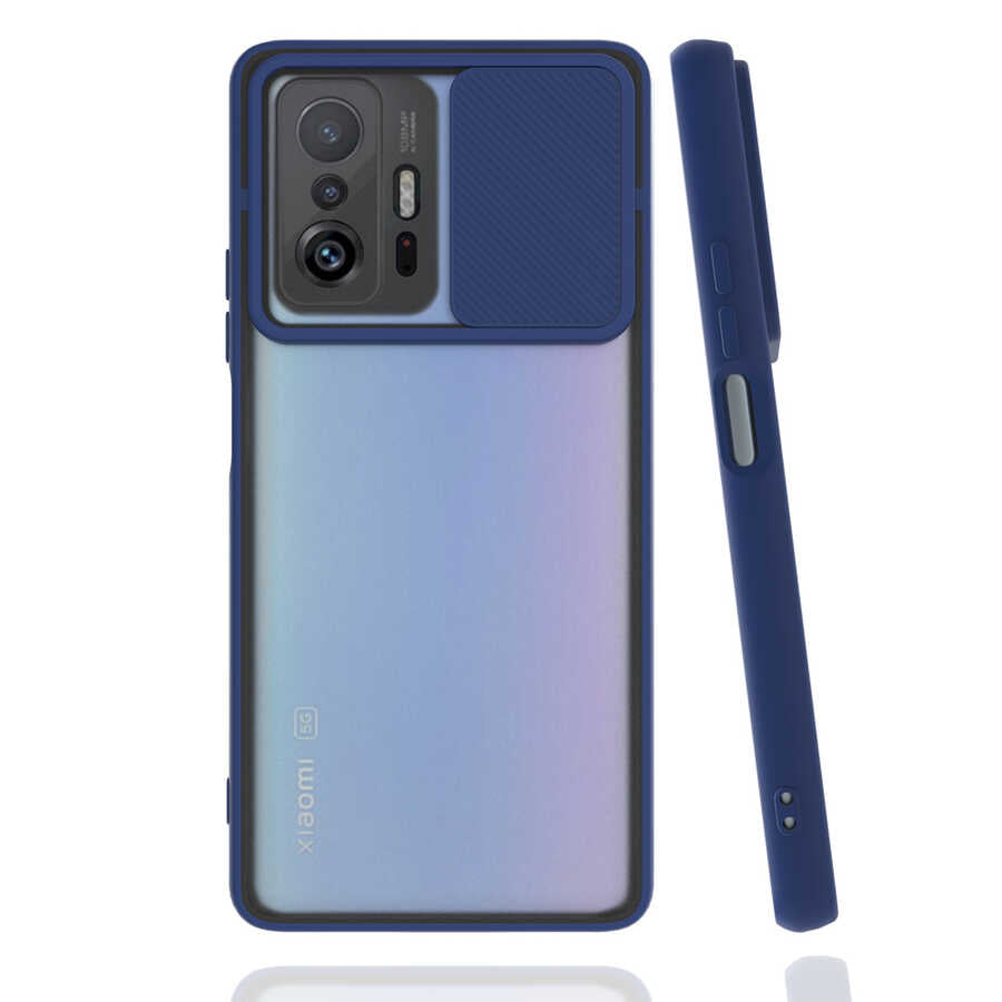 Xiaomi Mi 11T Pro 5G Kılıf Zore Lensi Kapak Lacivert