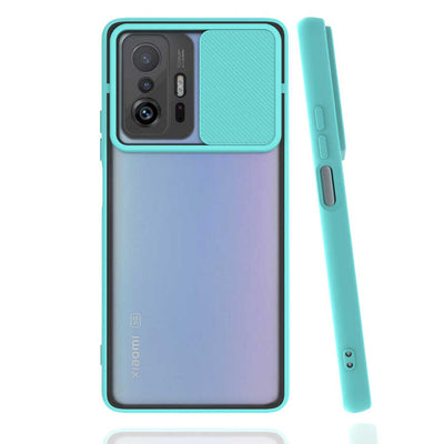 Xiaomi Mi 11T Pro 5G Kılıf Zore Lensi Kapak Turkuaz
