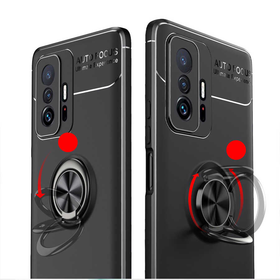Xiaomi Mi 11T Pro 5G Kılıf Zore Ravel Silikon Kapak Siyah-Mavi