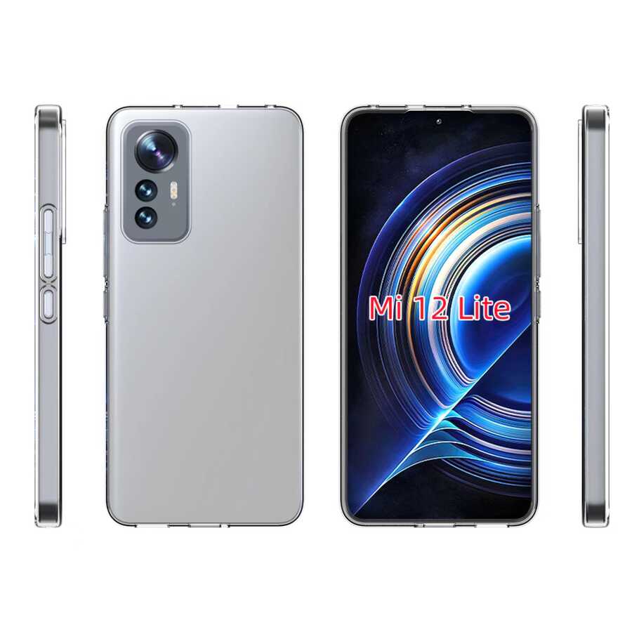 Xiaomi Mi 12 Lite Kılıf Zore Süper Silikon Kapak Renksiz