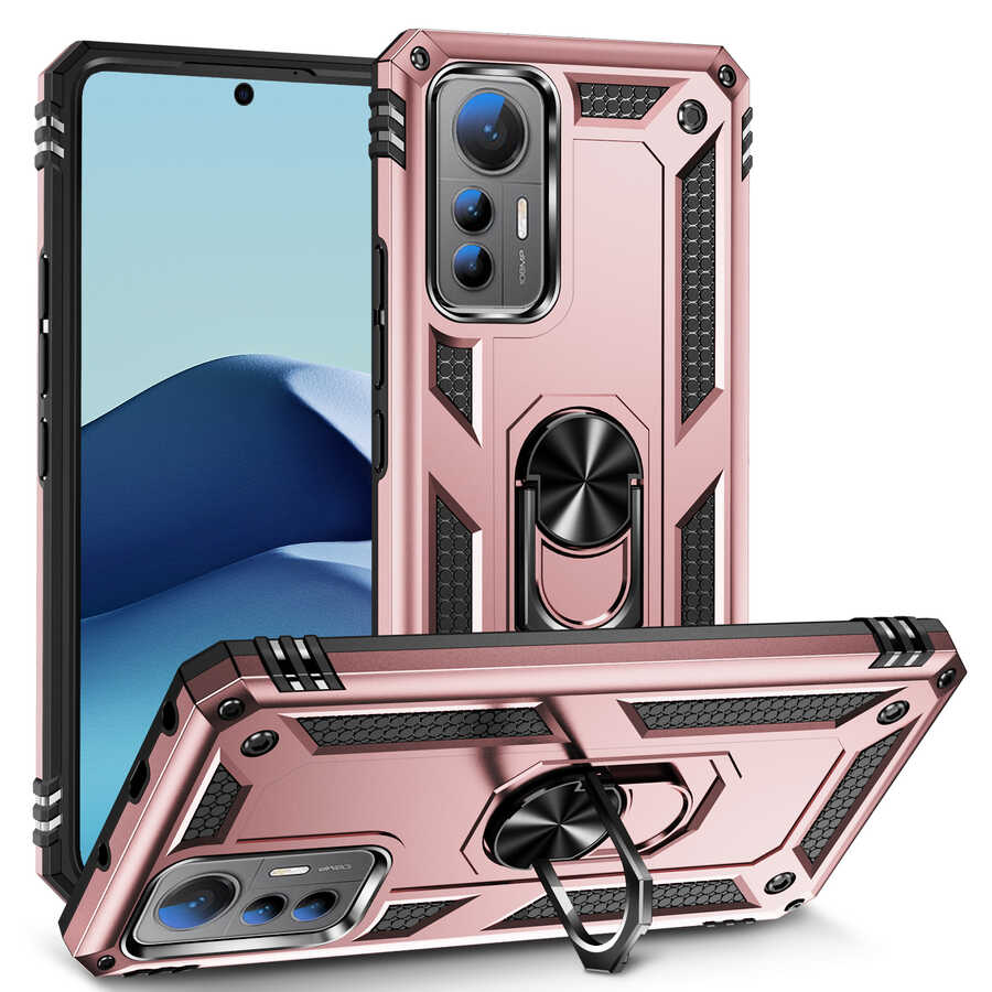 Xiaomi Mi 12 Lite Kılıf Zore Vega Kapak Rose Gold